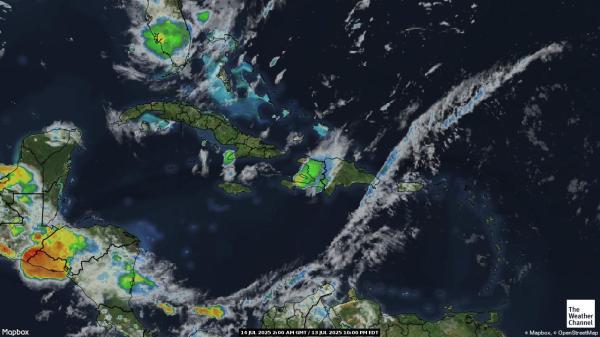 Antigua a Barbuda Mapa oblačnosti počasia 