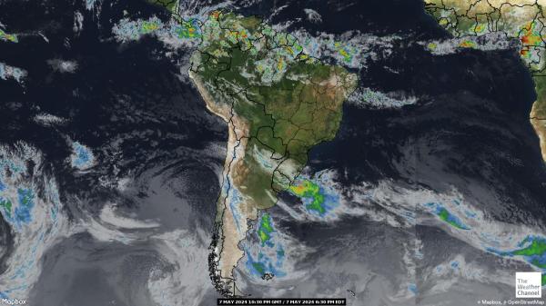 Argentína Mapa oblačnosti počasia 