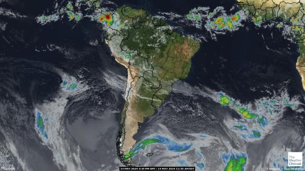 Argentína Időjárás felhő térkép 
