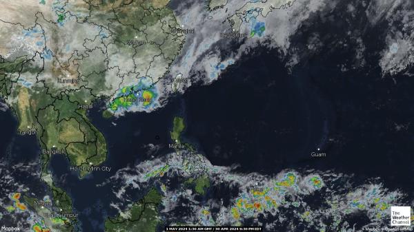 Asie Počasí mrak mapy 
