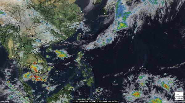 Asia Mapa del tiempo pronóstico nube 