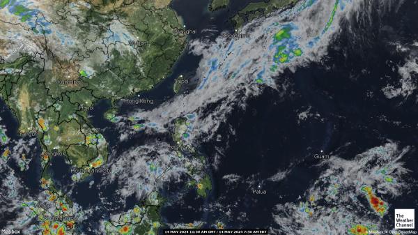 Asien Väder moln karta 