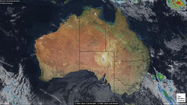 Australien Vejret sky kort 