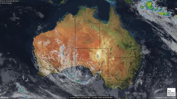 Australia Hartă starea vremii nor 