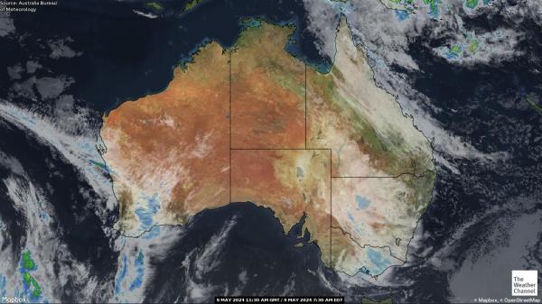 satelitska karta australije Australija i Oceanija Vremenska prognoza satelitska karta australije
