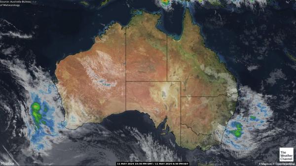 Austrália Previsão do tempo nuvem mapa 