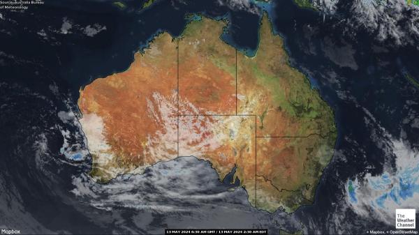 Austrália Previsão do tempo nuvem mapa 