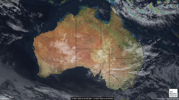 Ausztrália Időjárás felhő térkép 