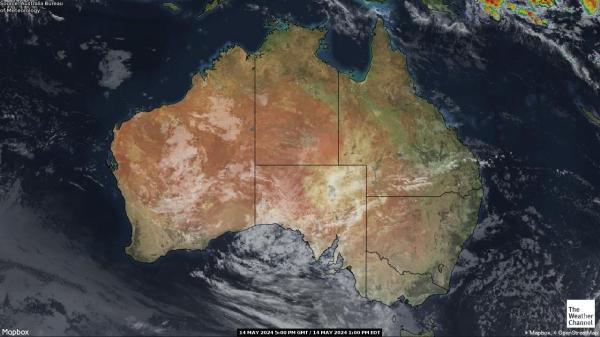 Australija Orų žemėlapis debesis 