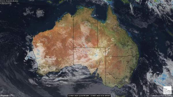 Austrālija Laika mākonis karte 