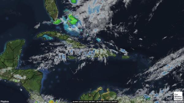 Bahamas Weer wolk kaart 