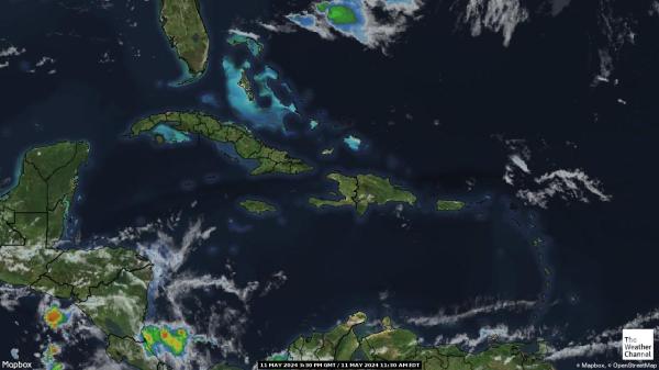 Barbados Időjárás felhő térkép 