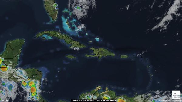 Barbados Previsão do tempo nuvem mapa 