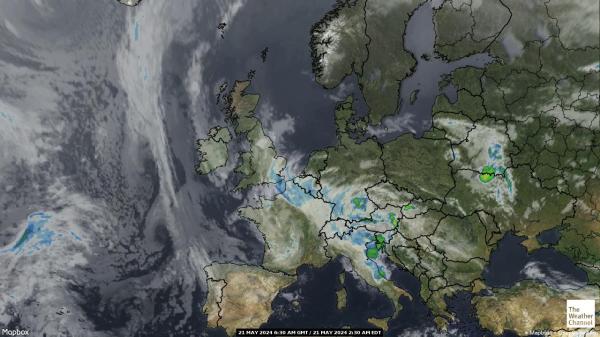 Belgium Peta Cuaca awan 