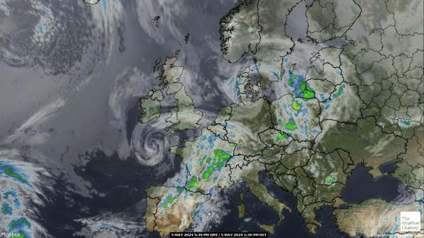 بلجيكا خريطة الطقس سحابة 