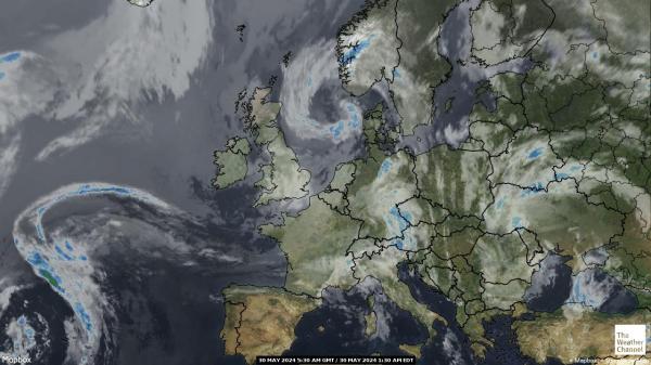 Belgien Väder moln karta 