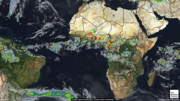 Benin Počasí mrak mapy 