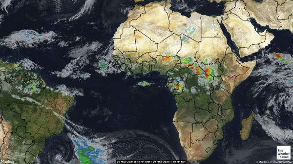 Бенин времето облачна карта 