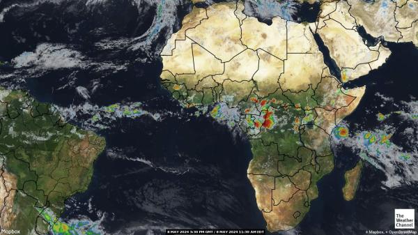 Benin Počasí mrak mapy 