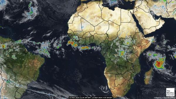 Benin Mapa oblačnosti počasia 