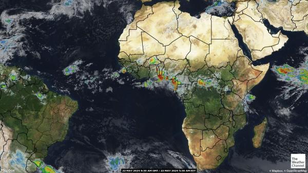 Benin Väder moln karta 