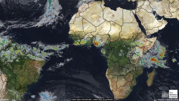 Benin Meteo nuvola mappa 