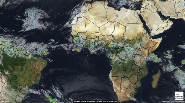 Benin Időjárás felhő térkép 