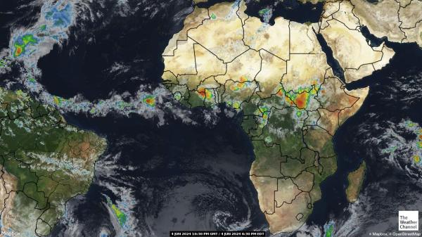 Benin Väder moln karta 