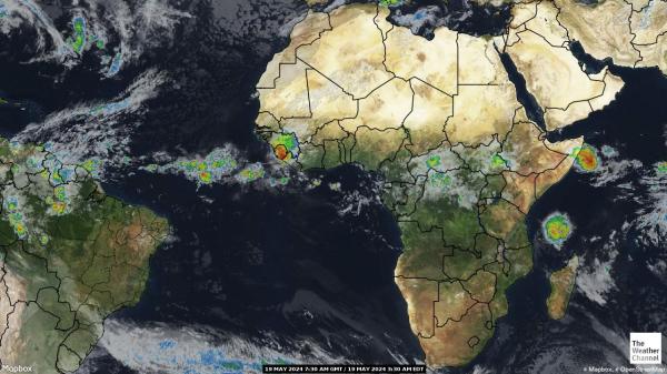 Benin Previsão do tempo nuvem mapa 