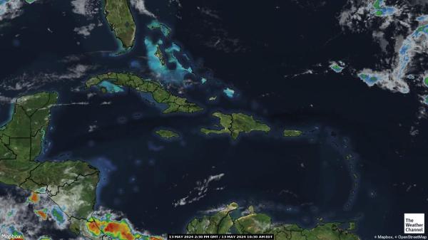 Bermudy Mapa oblačnosti počasia 