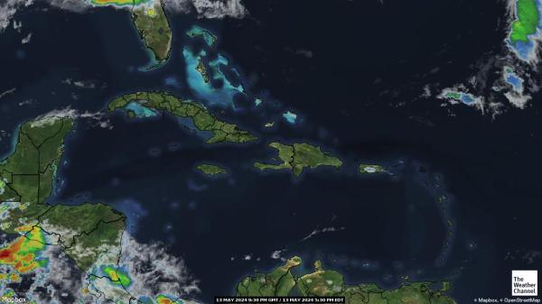 islas Bermudas Mapa del tiempo pronóstico nube 