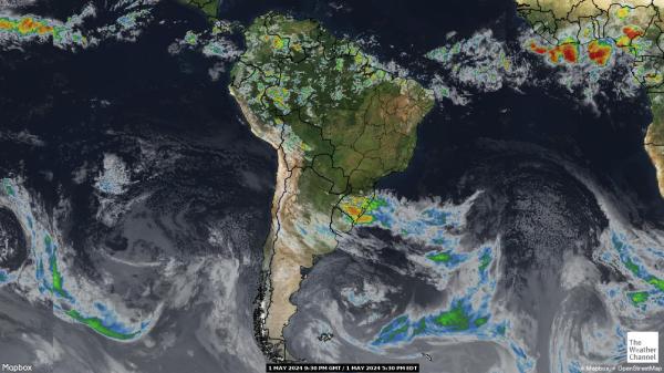 Bolívie Počasí mrak mapy 