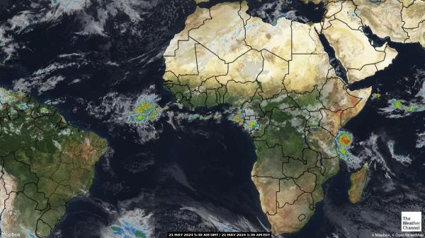 Otswana Väder moln karta 
