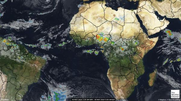 Botswana Počasí mrak mapy 