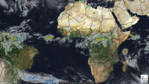 Botswana Mapa del tiempo pronóstico nube 
