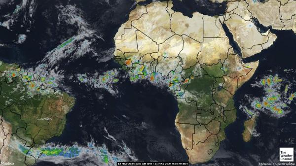 Botswana Počasí mrak mapy 