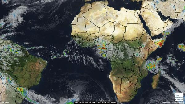 Kamerun Mapa oblačnosti počasia 