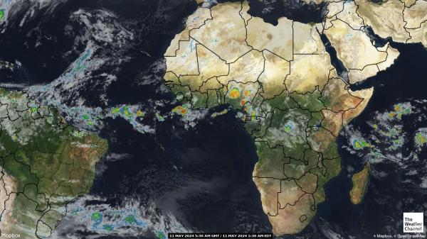 Kamerun Időjárás felhő térkép 