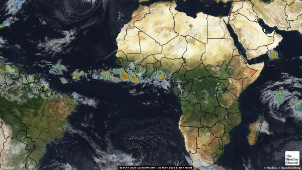 Kap Verde Sää pilvi kartta 