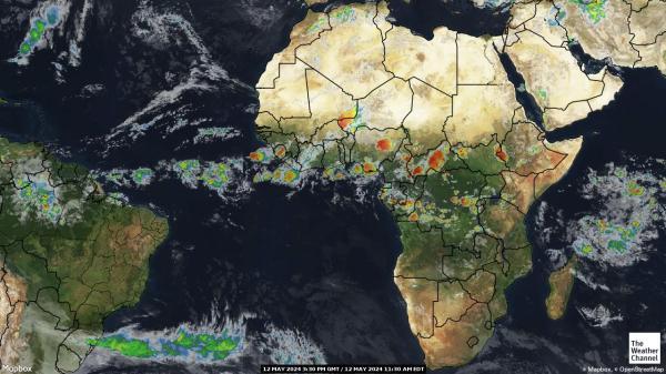 Πράσινο Ακρωτήριο Καιρός σύννεφο χάρτη 