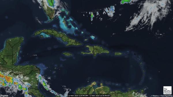 कैरेबियन मौसम बादल मानचित्र 