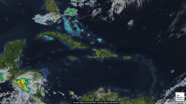 karibský Počasí mrak mapy 