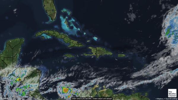 karibský Mapa oblačnosti počasia 