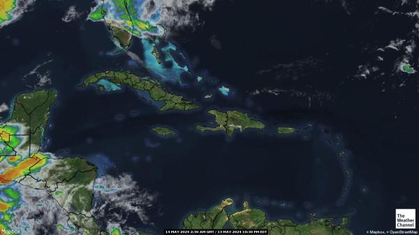 منطقة البحر الكاريبي خريطة الطقس سحابة 