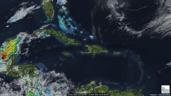 Karibisk Väder moln karta 