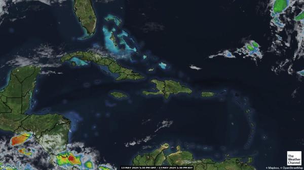 Карибите времето облачна карта 