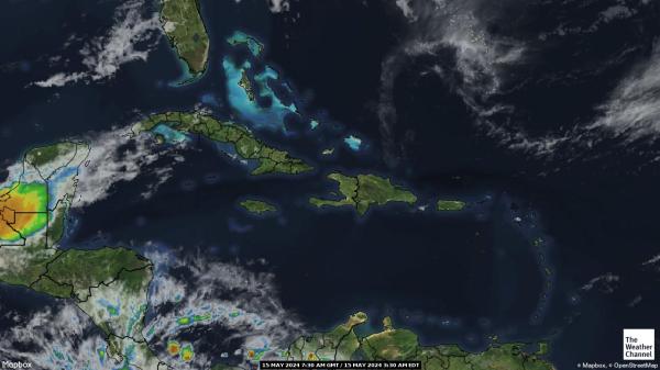 カリブ海 天気クラウドマップ 