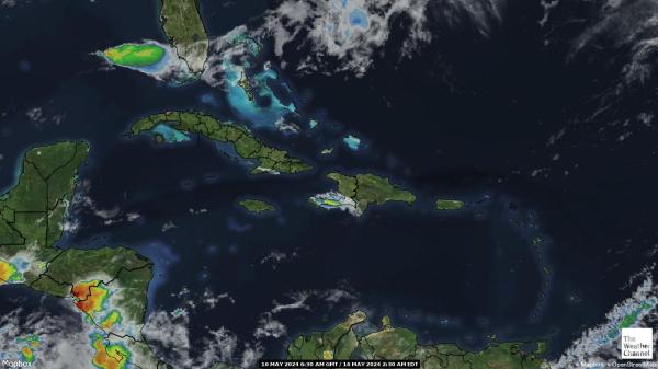 Karibia Peta Cuaca Awan 