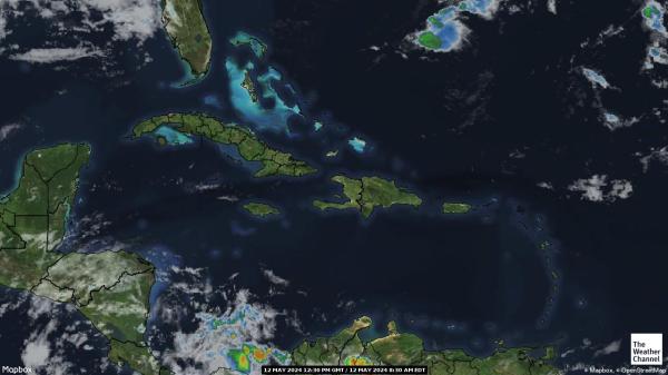 Karibų jūros Orų žemėlapis debesis 