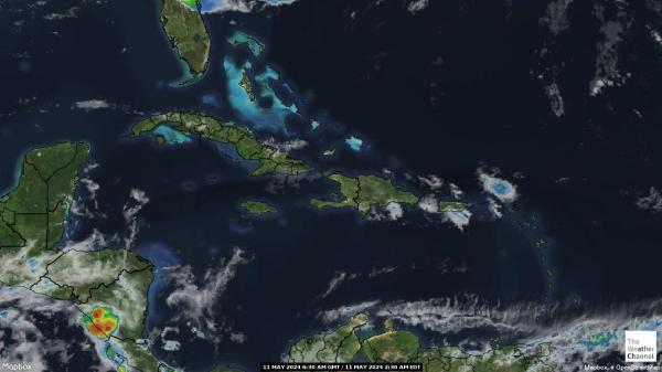 Caribbean Weer wolk kaart 